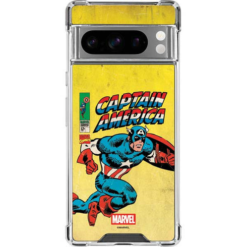 Marvel Classic Comics Captain America Google Pixel 8 Pro Clear Case